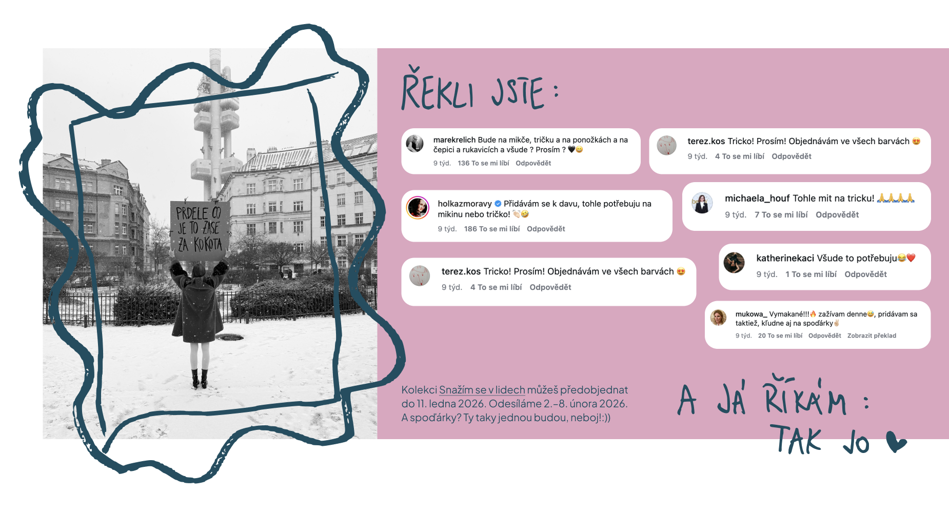 inkoustová tečka: snažím se v lidech předprodej