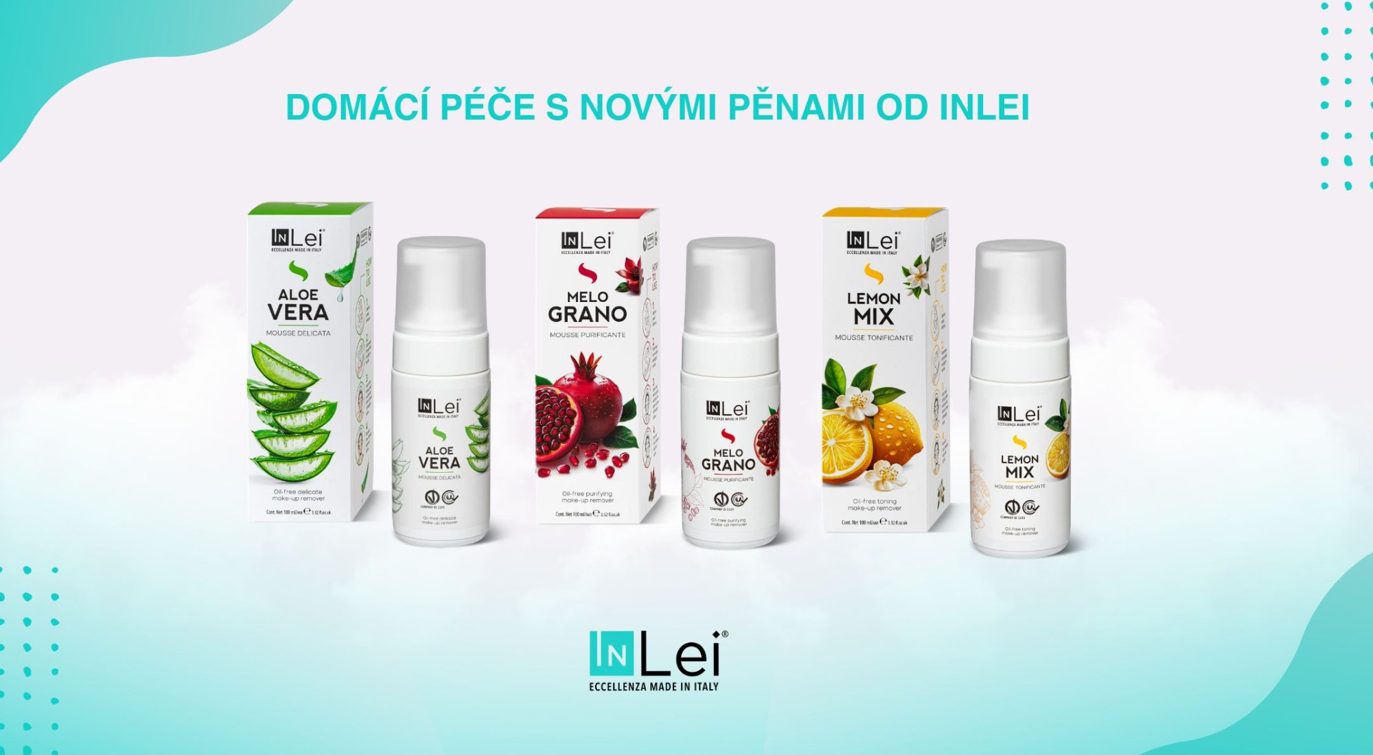 Domácí péče s novými pěnami od InLei: Aloe, Lemon Mix a Melograno