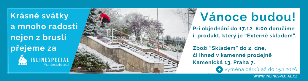 Doručení bruslí do Vánoc - skladem ihned, externí sklad při objednání do 19.12. 8:00