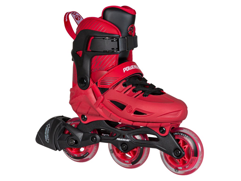 Phuzion Universe Powerslide dětské nastavitelné kvalitní kolečkové fitness brusle v červené barvě