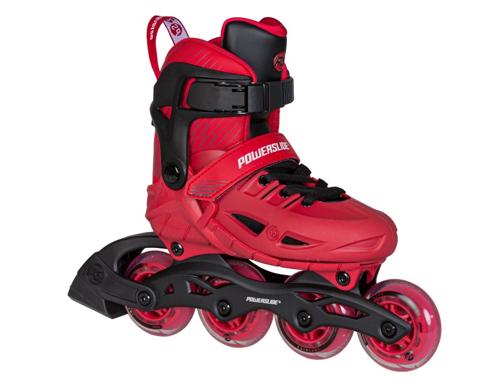 Phuzion Universe červené 4 kolečkové dětské nastavitelné brusle pohodlné stabilní