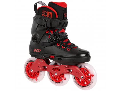 Kolečkové brusle Powerslide Next Black Red 110 Trinity (Velikost EU 46–47)