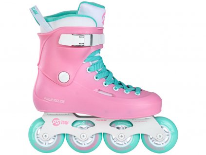 Powerslide Zoom inline brusle koleckove ruzove mentolove tyrkysove skeletove 908444 39691 Zoom Cotton Candy 80 4x80 freeskate