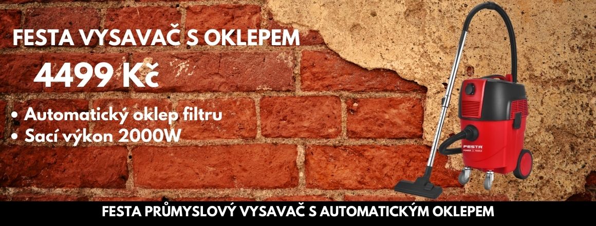 FESTA dílenský průmyslový vysavač 1600W,30l, automatický oklep filtru