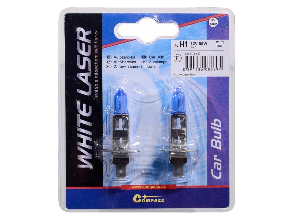 AT-08629_Žárovka 12V  H1  55W P14,5s WHITE LASER blister 2ks