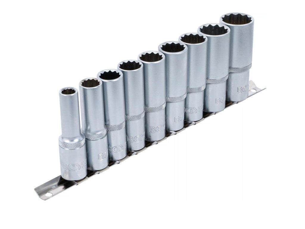 5253_BGS Technic Gola ořechy dvanáctihranné podloužené sada 10-24mm 1/2"na liště