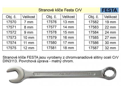 17493_Očkoplochý klíč FESTA 28mm CrV