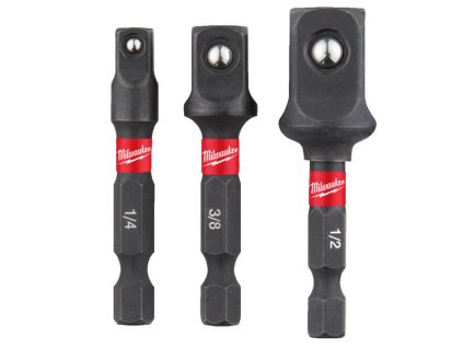 4932479228_MILWAUKEE Adaptéry pro nástrčné ořechy 1/4", 3/8“, 1/2“ kované pro rázové utahováky