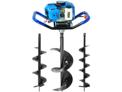 B1400_BAUG Motorový půdní zemní vrták 3,6kW + 3 vrtáky (15,20,25cm)