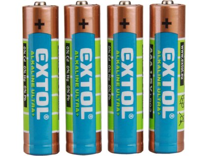MA42010_EXTOL ENERGY Tužkové baterie AAA 1,5V (LR03) alkalické, balení 4ks