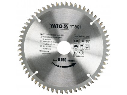 YT-6091_YATO Pilový kotouč na hliník 200x30mm 60 zubů YT-6091