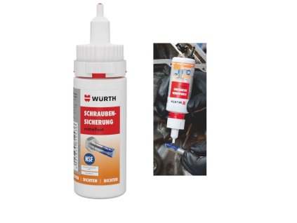 0893243025_WÜRTH Lepidlo na závity, zajišťovač šroubů a matic, modré, středně pevný, 25g / 22ml