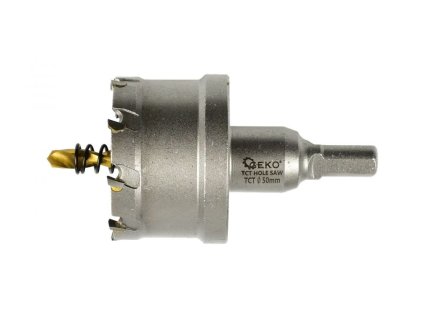 G39689_GEKO Tvrdokovový korunkový vrták do kovu 50mm TCT