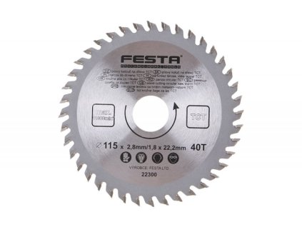 22300_FESTA Pilový kotouč s SK plátky 115x22,2mm 40 zubů