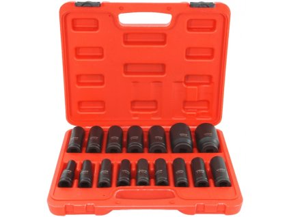 V39462_VERKE Gola ořechy šestihranné kované prodloužené 1/2" sada 16kusů 10-32mm V39462