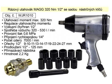 WJR1010_Rázový utahovák MAGG 320 Nm 1/2" se sadou  nástrčných klíčů  WJR1010