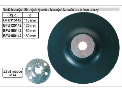 BFU180142_Nosič brusných fíbrových výseků 180mm pro úhlové brusky
