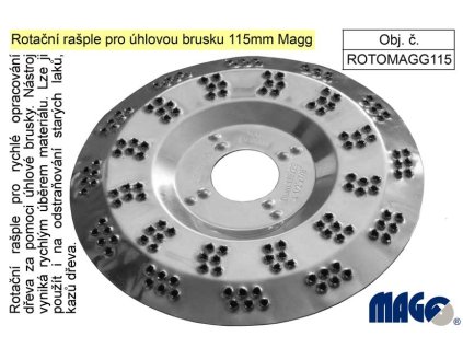 ROTOMAGG115_Rotační rašple pro úhlovou brusku 115mm Magg