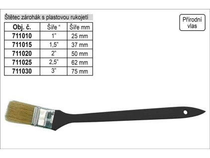 711025_Štětec  zárohák s plastovou rukojetí šíře 2,5"