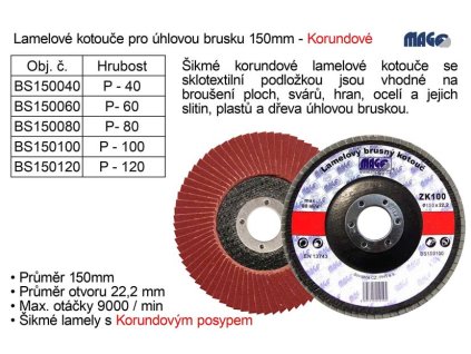 BS150120_Kotouč lamelový Magg korundový 150mm P120