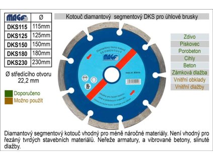 DKS230_Kotouč diamantový segmentový pro úhlové brusky DKS230