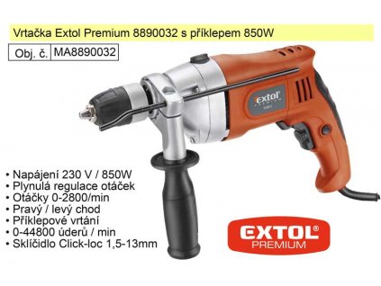MA8890032_Elektrická vrtačka s příklepem 850 W Extol Premium 8890032