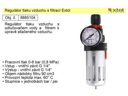MA8865104_Regulátor tlaku vzduchu s filtrací Extol 8865104