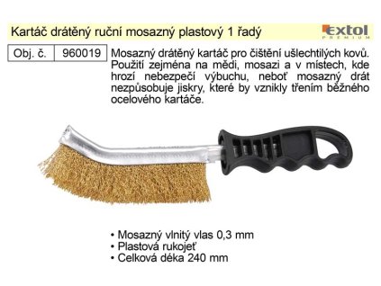 MA960019_Kartáč drátěný ruční mosazný plastový 1 řadý