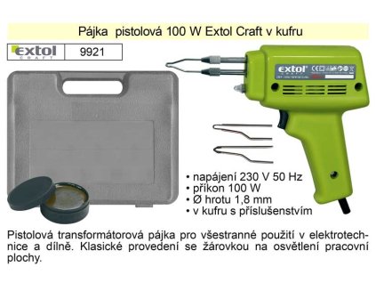 MA9921_Pájka  pistolová 100 W Extol Craft v kufru