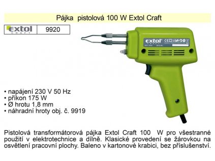 MA9920_Pájka  pistolová 100 W Extol Craft