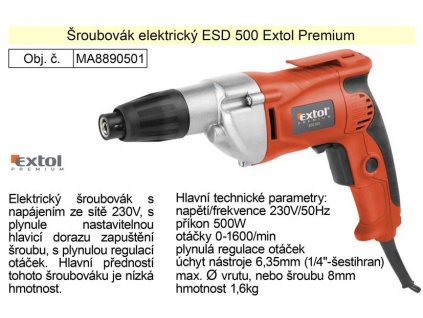 MA8890501_Extol Premium ESD500 Šroubovák elektrický na sádrokarton