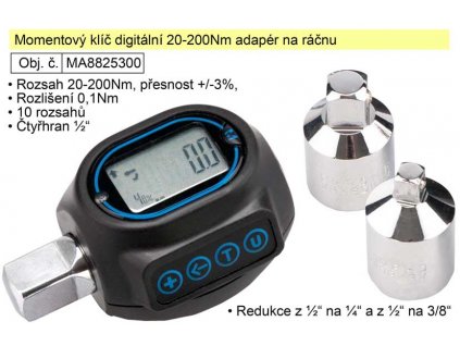 MA8825300_Momentový klíč digitální 20-200Nm adapér na ráčnu 8825300