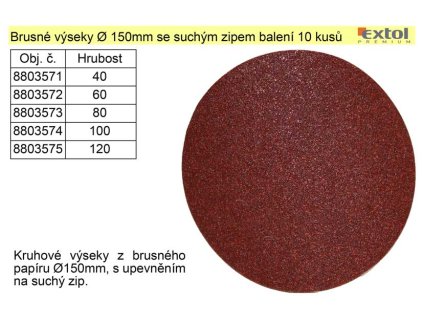 MA8803574_Brusný výsek 150mm P100 se suchým zipem balení 10 kusů