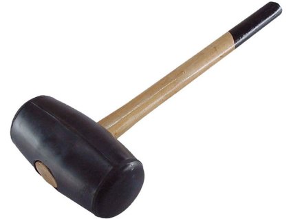 MA2616_Palička gumová, černá, 680 g, s dřevěnou násadou, 65 mm, Extol Craft
