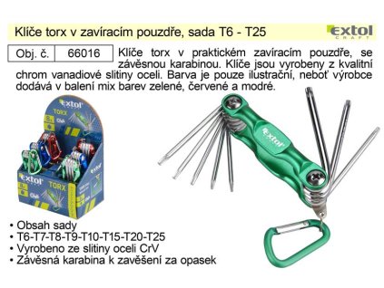 MA66016_Klíče torx v zavíracím pouzdře, sada T6 - T25