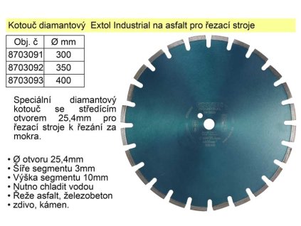 MA8703093_Kotouč diamantový  Extol Industrial na asfalt 400mm segmentový pro řezací stroje