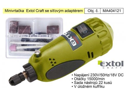 MA404121_Minivrtačka  Extol Craft 404121 se síťovým adaptérem