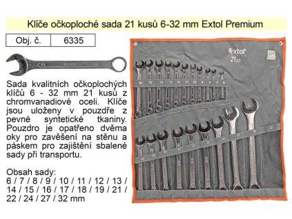 MA6335_Klíče očkoploché sada 21 kusů 6-32mm CrV