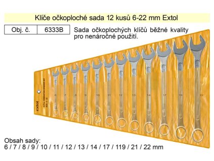 MA6333B_Klíče očkoploché sada 12 kusů 6-22mm W.S