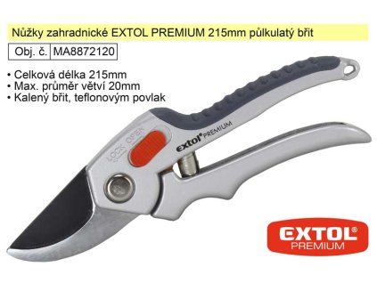 MA8872120_Nůžky zahradnické EXTOL PREMIUM 215mm půlkulatý břit