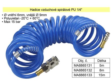 MA8865133_Hadice vzduchová spirálová PU 1/4" délka 15m