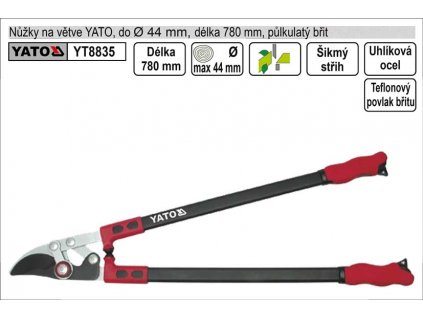 YT-8835_Nůžky na větve YATO 780mm půlkulatý břit převodové