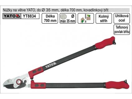 YT-8834_Nůžky na větve YATO 700mm kovadlinkový břit převodové