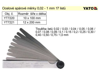 YT-7220_Spárové měrky Yato délka 100mm