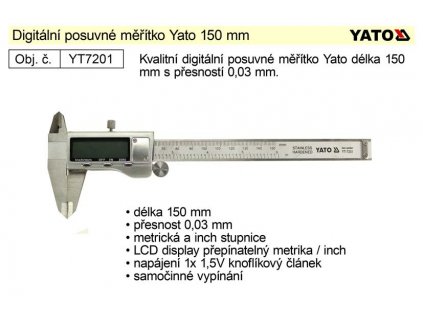 YT-7201_Posuvné měřítko digitální YATO 150mm
