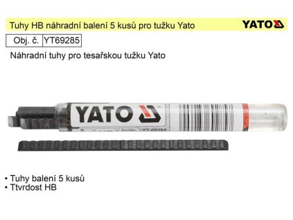 YT-69285_Tuhy náhardní HB balení 5 kusů pro tužku Yato