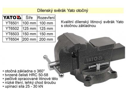 YT-6504_Svěrák  YATO otočný 200 mm