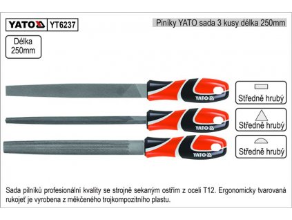 YT-6237_Pilníky  YATO délka 250mm sada 3 kusy