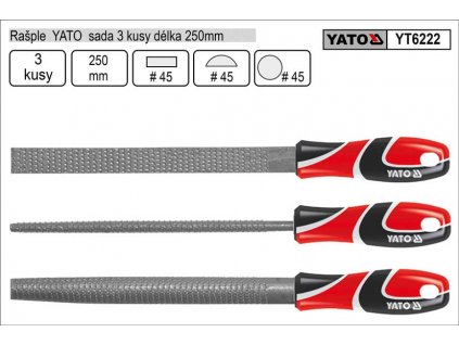 YT-6222_Rašple  YATO  sada 3 kusy délka 250mm
