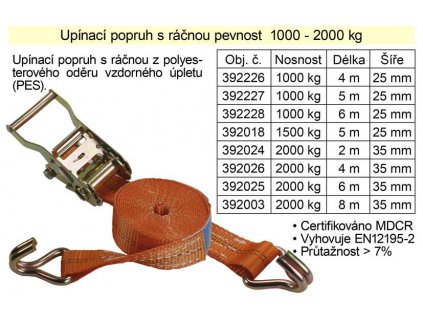 392024_Popruh upínací pás s ráčnou 2t/2m/35mm